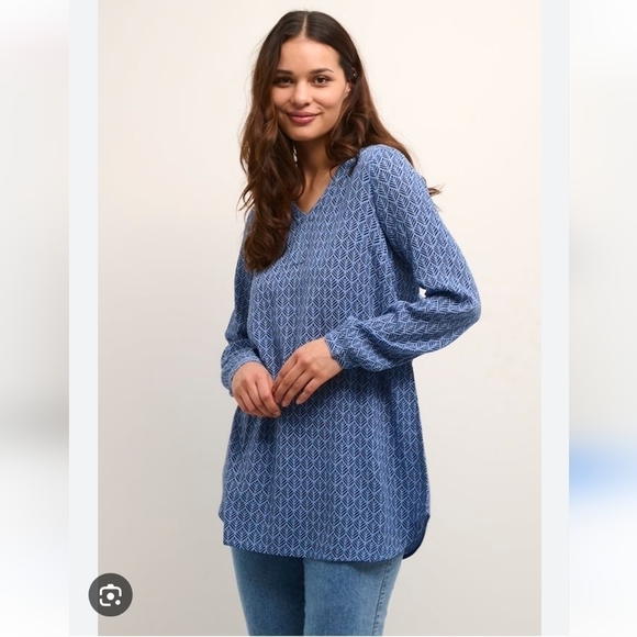 Kaffe Tops - Kaffe Kamarlu Amber women's blue tunic size 38